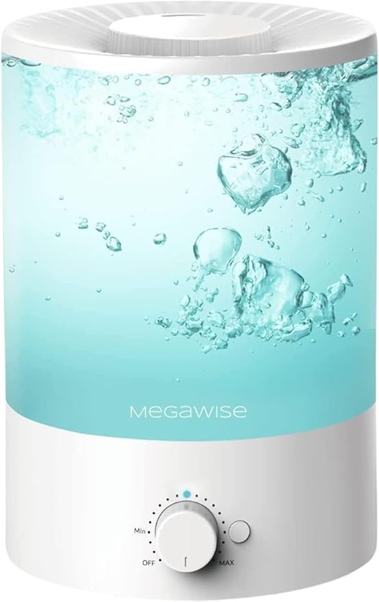 MEGAWISE 3.5L Ultrasonic Cool Mist Humidifier – Top-Fill, Essential Oil Diffuser, Quiet Operation, Night Light, Auto Shut-Off for Home & Office (1)