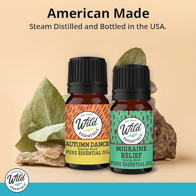 Wild Essentials Sweet Dreams 100% Pure Essential Oil Synergy Blend 10ml, Premium Grade, Use for Sleep, Rest, Relaxation, Nighttime, Made and Bottled in The USA
