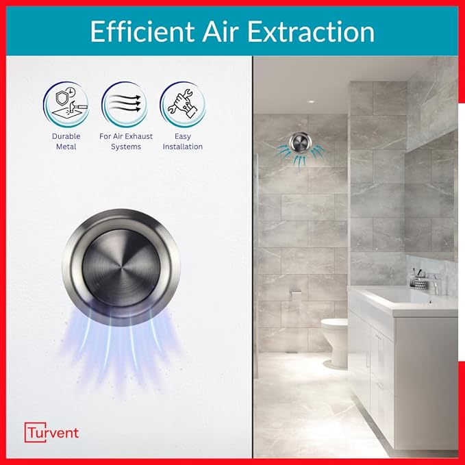 4 inch Stainless Steel Diffuser - Adjustable Vent for Wall - Ceiling Duct Cover - Exhaust Air Valve - Round Ventilation Covers for Bathroom Kitchen Garage