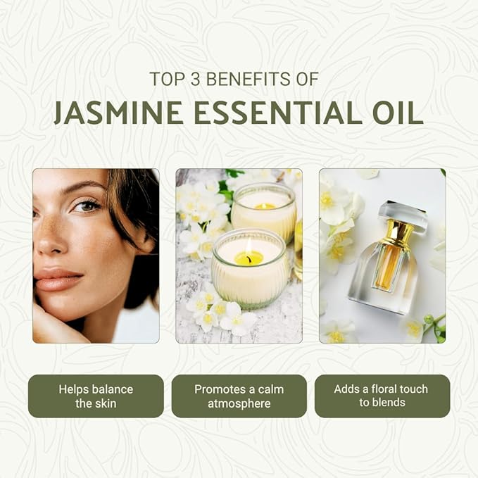 Jasmine Essential Oil - Direct from Fridal Egypt - Steam Distilled - Aceite de Jazmín for Aromatherapy, Massage, Diffuser, DIY Candle and Soap Making - 2 lbs