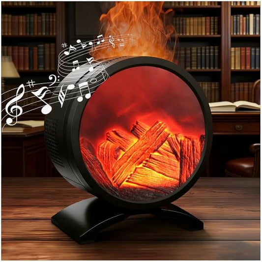 Fireplace Flame Oil Diffuser with Speaker & 260mL Fire Oil Diffuser,Essential Oil Diffuser 5 Color Fire Aroma Diffuser Aromatherapy Aroma Diffuser, Ultrasonic Mist with Timer & Auto Shut-Off