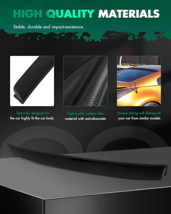 SCITOO Glossy Black Stickers Roof Spoiler Body Kit Compatible with 2003-2008 for Nissan 350Z Rear Window Roof Spoiler Splitter Chin Exterior Diffuser