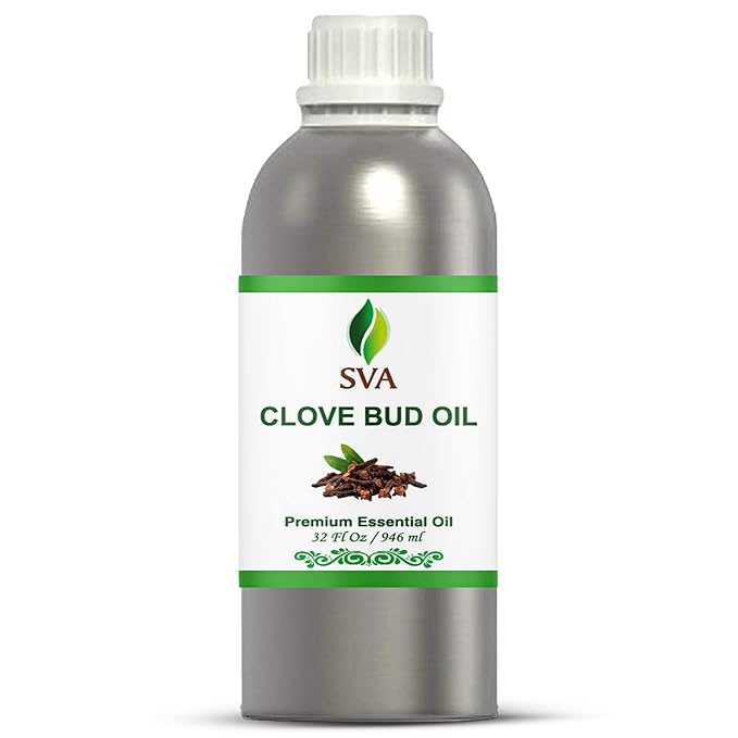 SVA Clove Bud Essential Oil – 32 Fl Oz – 100% Natural Clove Bud Oil - for Diffuser, Hair Care, Face, Skin Care, Aromatherapy, Scalp and Body Massage, Soap and Candle Making