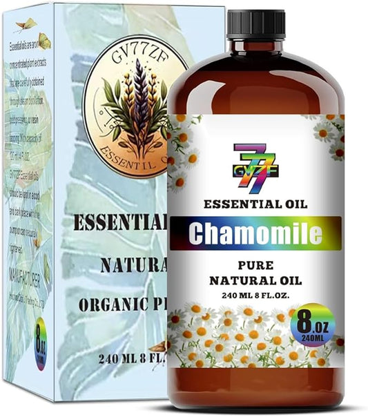 Chamomile Essential Oil - GV77ZF Chamomile Oils for Diffusers, Humidifiers, DIY Candles, Soap, Cleaning, Home, Office, Yoga, Massage, Gifts - 8 fl oz (240 ml)