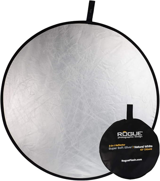 Rogue 2-in-1 Collapsible Reflector - Super Soft Silver / Natural White 43”