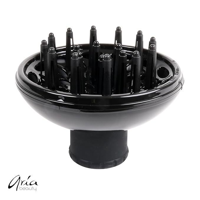 Aria Beauty Blow Dryer Diffuser - Attachment for Curly and Wavy Hair Types - Durable High-Temperature Resistant Plastic - Fits Most Blow Dryers - 1 pc