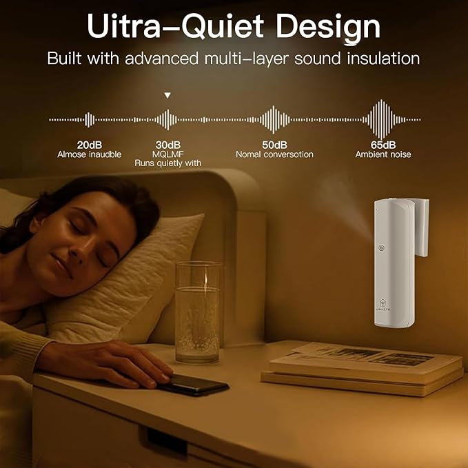 𝑷𝒍𝒖𝒈 𝑰𝒏 Essential Oil Waterless Diffuser - Home Scent Diffusers Starter Kit, Silent Mist Aroma Machine App Control Cold Air 800 Sq.ft Coverage,100ML Wall Aromatherapy for Bedroom,Bathroom
