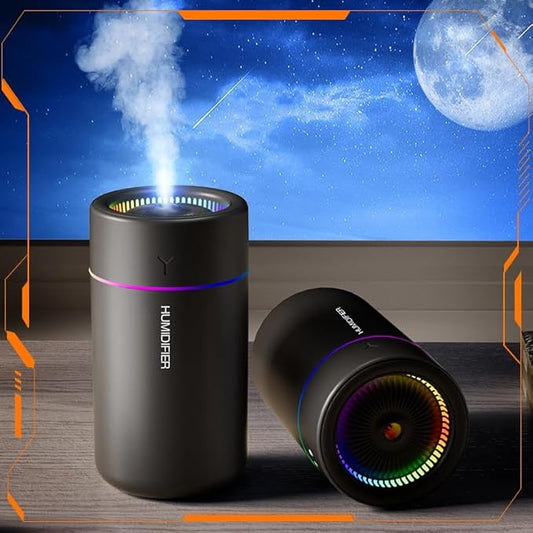 Mini Humidifier, USB Personal Desktop Humidifier for Car, Office, Bedroom etc. Auto Shut-Off, 2 Mist Modes, Super Quiet - (BL - Black)