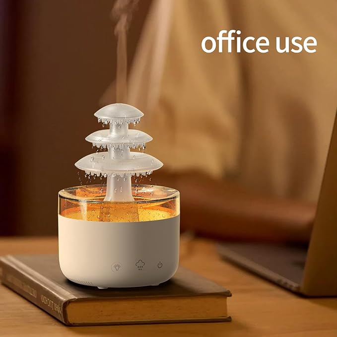 Humidifier, Rain Cloud Essential Oil Diffuser with Cool Mist, 500ml Aromatherapy Diffuser for Bedroom, 7 Color LED Night Light, Ultra Quiet, Auto Shut-Off, for Women & Men