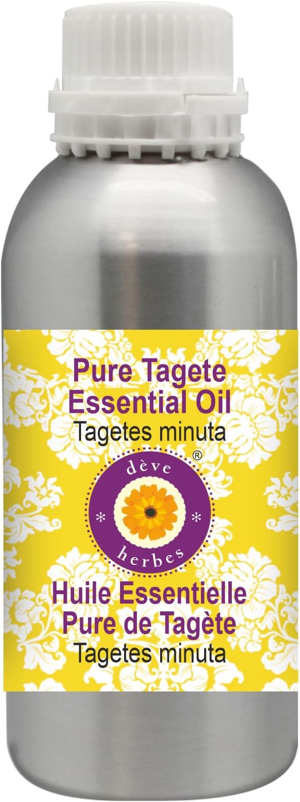 Deve Herbes Pure Tagete Essential Oil (Tagetes minuta) Steam Distilled 300ml (10 oz)