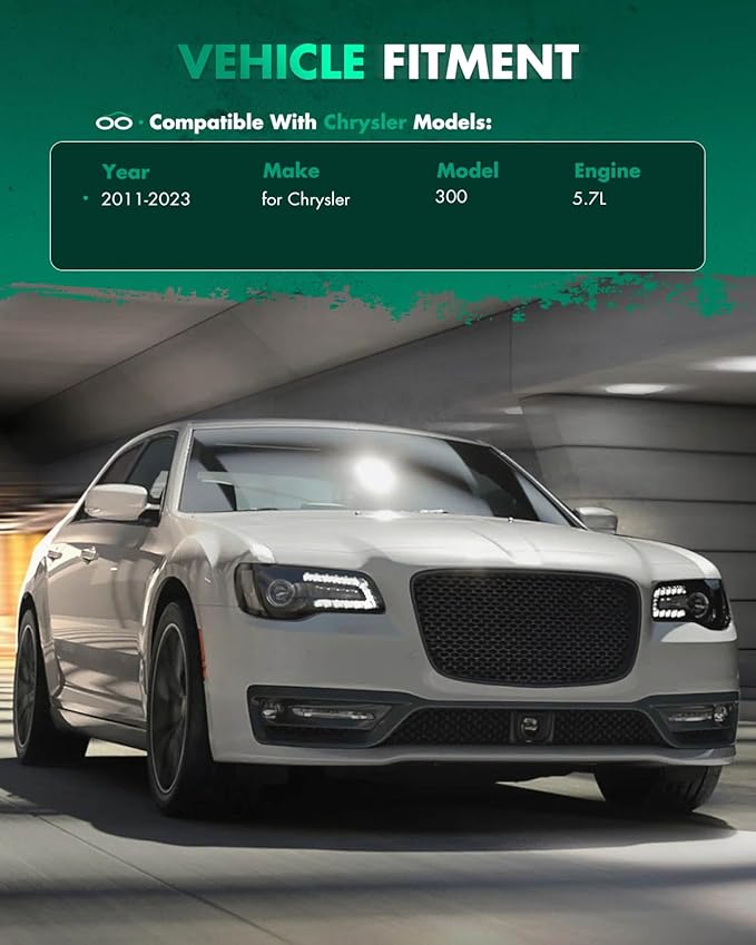 SCITOO 1PC Spoiler Wing 2011-2023 for Chrysler 300 Accessories Glossy Black Rear Trunk Spoiler Wing Punch-Free Installation for Most Cars