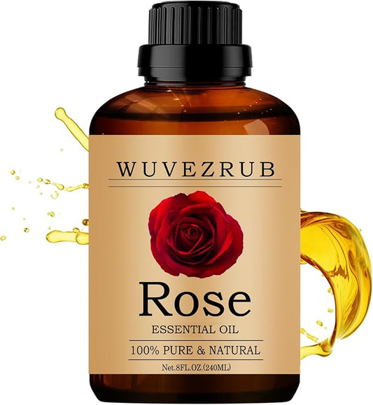 Rose Essential Oil 240ML - 100% Pure and Natural for Aromatherapy Diffuser - 8 Fl Oz