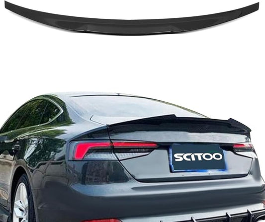 SCITOO Glossy Black Stickers Spoiler Wing Body Kit Compatible with 2017-2020 for Audi A5 S5 4-Door Rear Trunk Spoiler Wing Splitter Chin Exterior Diffuser
