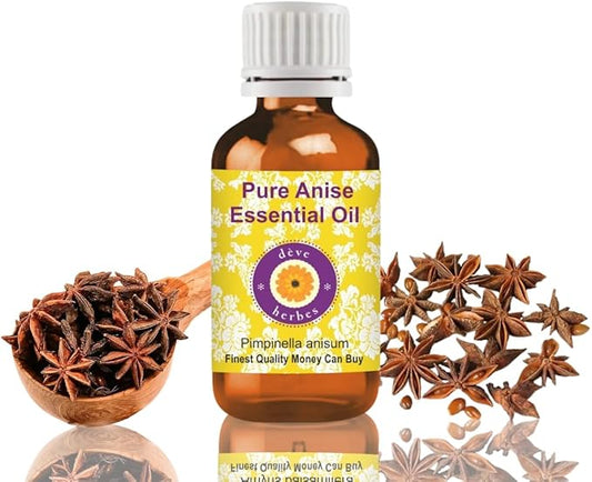 Deve Herbes Pure Anise Essential Oil (Pimpinella anisum) Steam Distilled 50ml (1.69 oz)