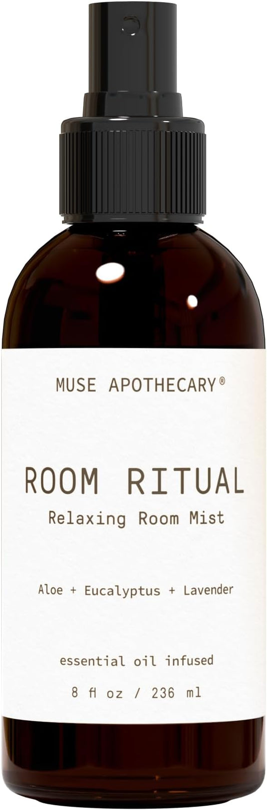 Muse Apothecary Room Ritual - Aromatic and Relaxing Room Mist, 8 oz, Infused with Natural Essential Oils - Aloe + Eucalyptus + Lavender