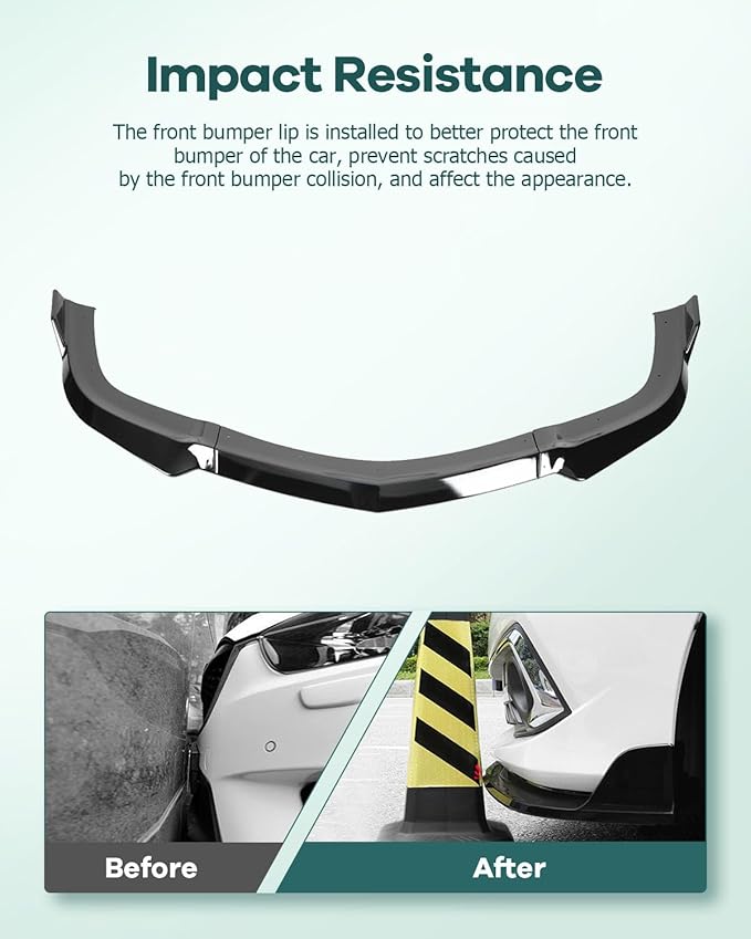 SCITOO Front Lip Spoiler Fits for 2011-2014 for Dodge Charger Glossy Black Front Bumper Lip