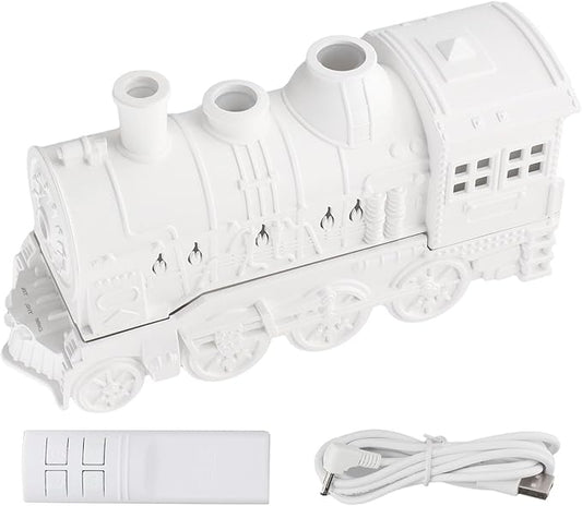 300ml Steam Train Essential Oil Diffuser Cool Mist Humidifier with Retro Design Ultra-Quiet Operation Dual Ambient Light Modes Auto Shut-Off for Bedroom or Office(Green)