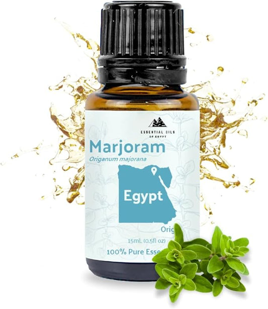 Marjoram Essential Oil - Aceite de Mejorana Direct from Egypt for Massage & Aromatherapy | Premium Therapeutic Grade (15ml)