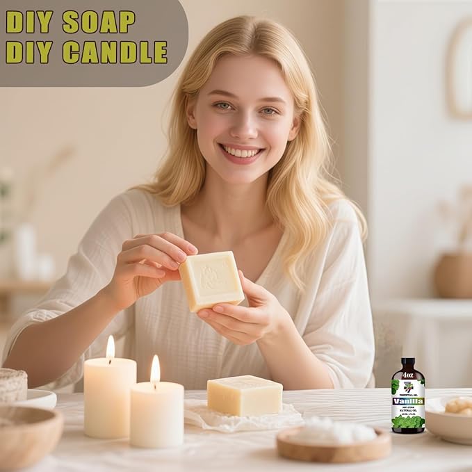Vanilla Essential Oil - GV77ZF Vanilla Oils for diffusers,humidifiers,DIY Candles, soap, Cleaning, Home, Office, Yoga,Gifts - 4 fl oz (120 ml)