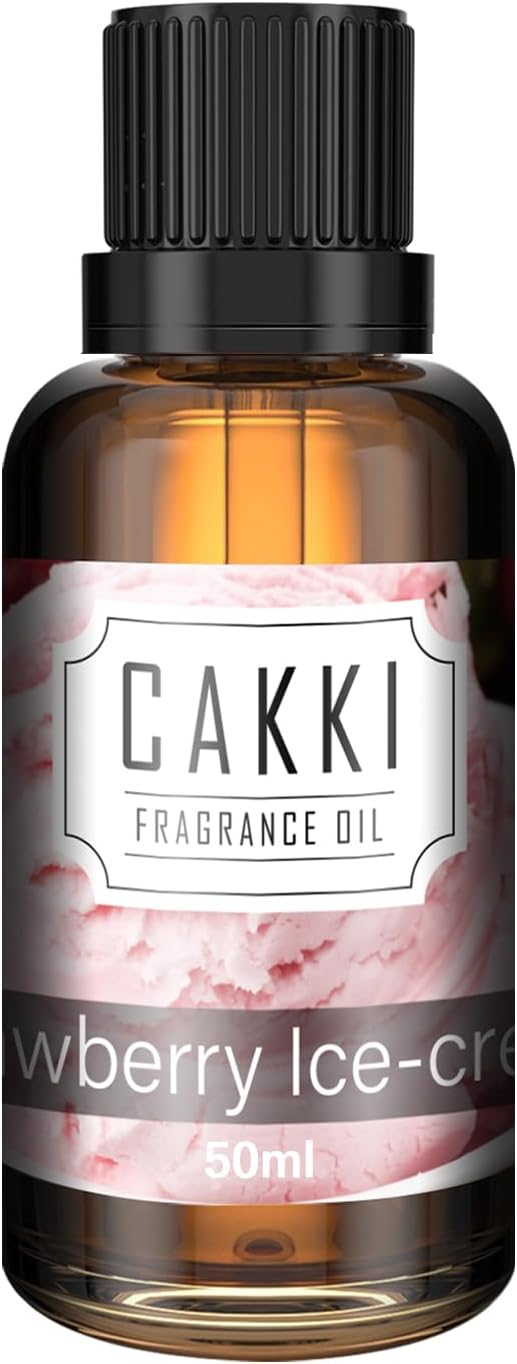Essential Oils for Diffusers for Home, Scent-Strawberry Ice-Cream Large Size 50ml, Cakki Fragrance Oils, for Candle Making, for Soap Making, Diffuser Oil Scents