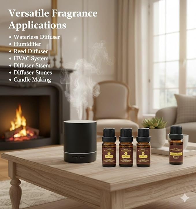 Hotel Diffuser Oil Essential Oils Set, Inspired by Luxury 5-Star Hotel, Baccarat Rouge, Dream On, Dubai, My Way, Santal, Fragrance Oil Set (5X10ML (0.34 fl oz), Hotel)