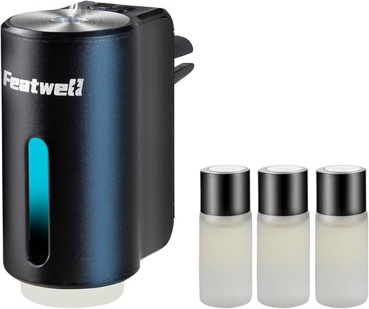 FeatWell Car Aromatherapy/Fragrance car Air fresheners/Humidifier Essential Oil Diffuser for Vehicle (Black)