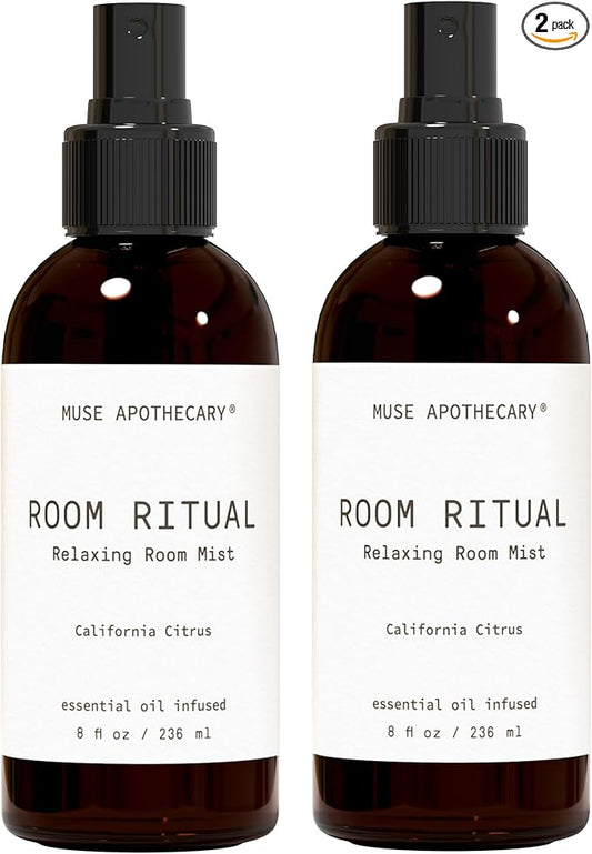 Muse Apothecary Room Ritual - Aromatic and Relaxing Room Mist, 8 oz, Infused with Natural Essential Oils - California Citrus, 2 Pack