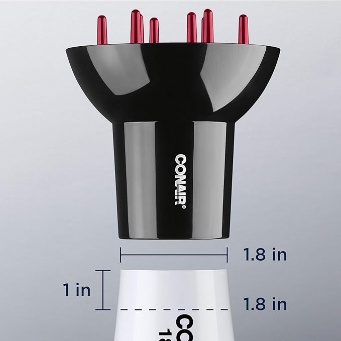 Conair Diffuser Attachment for Hair Dryer, Volumizing Universal Blow Dryer Diffuser for Frizz-Free Curls, Fits Dryers from 1.75-Inch to 2.3-Inch Nozzle Sizes, Black