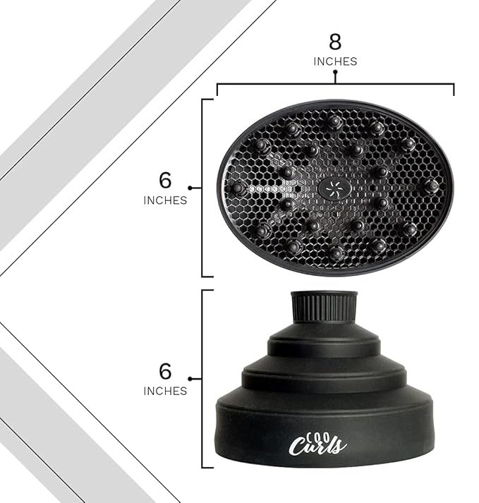 Cooboard CooCurls Hair Diffuser | Large Oval Collapsible Attachment for Hair Dryer for Salon Quality Curls at Home, Larger Size for Quicker Drying Time | NOT UNIVERSAL, Check Below for Sizing
