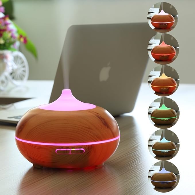 Essential Oil Diffuser, Cool Mist, Adjustable Mist Mode, 14 Color Changing LED, Waterless Auto Shut-off, Portable Aroma Humidifier, For Office, Home, Bedroom Living Room, Baby, Study, Spa