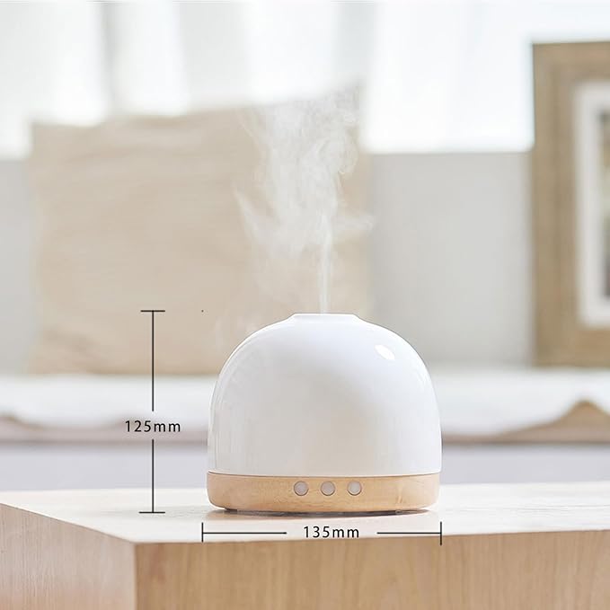 Essential Ceramic Diffuser Round Aroma Diffuser Night Light Captivating Vintage Chinese Marketplace- Nano Water Mist Humidifier Luxurious Style and 300ml Unparalleled Design