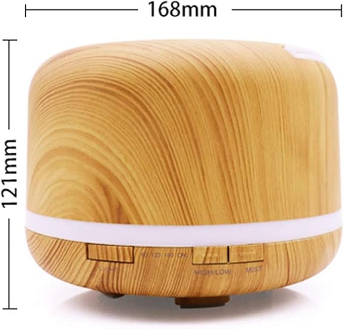 Premium 500ML Essential Oil Diffuser Aromatherapy Humidifier Large Capacity Coverage Area for Home Room Office Long Run Timer Lights Kids Baby Wood Grain