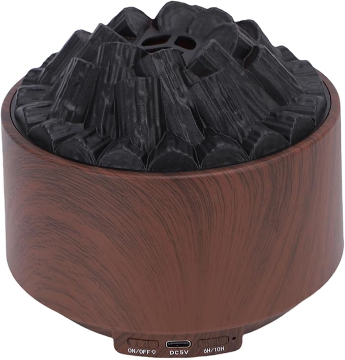 Zerodis Diffusers for Essential Oils Diffusers Powered Mini Humidifier with Mystical/Fantasy Effect Dual Mist Modes and Super Quiet Operation Under 35dB for Home Bedroom Office (Dark Wood Grain)