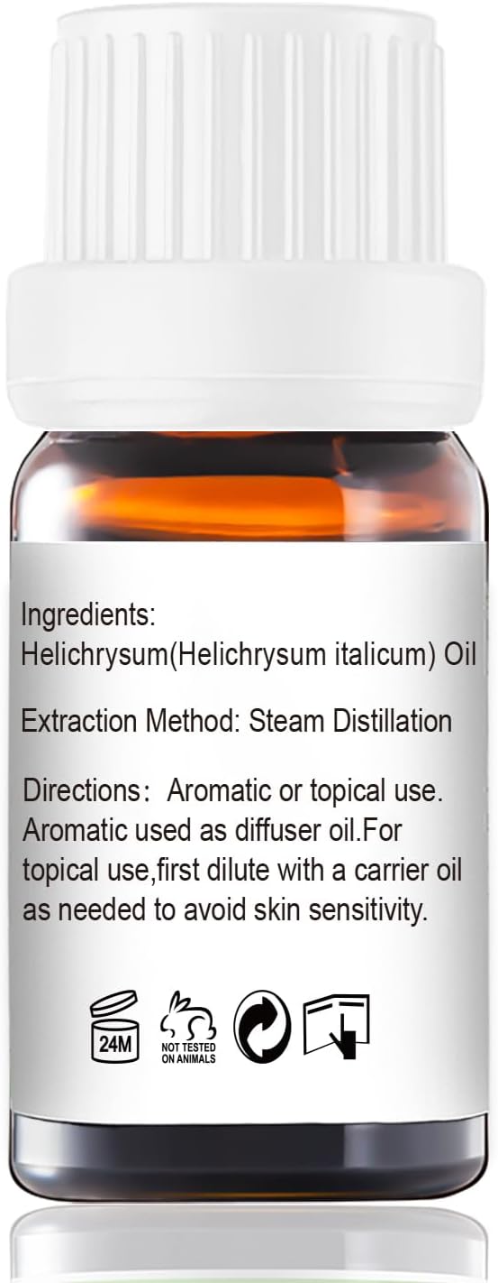 GM Gumili Helichrysum Essential Oil, 100% Pure Helichrysum Oil for Skin, Bruising, Body, Spray & DIY- 10ml
