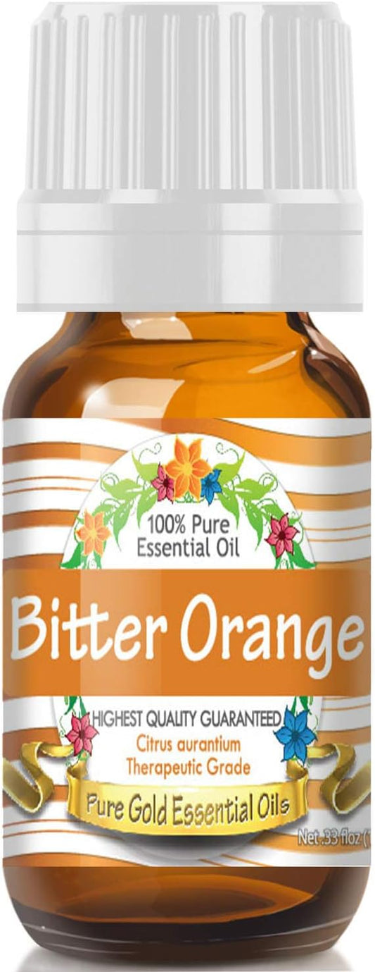 Pure Gold Essential Oils - Orange (Bitter) Essential Oil - 0.33 Fluid Ounces