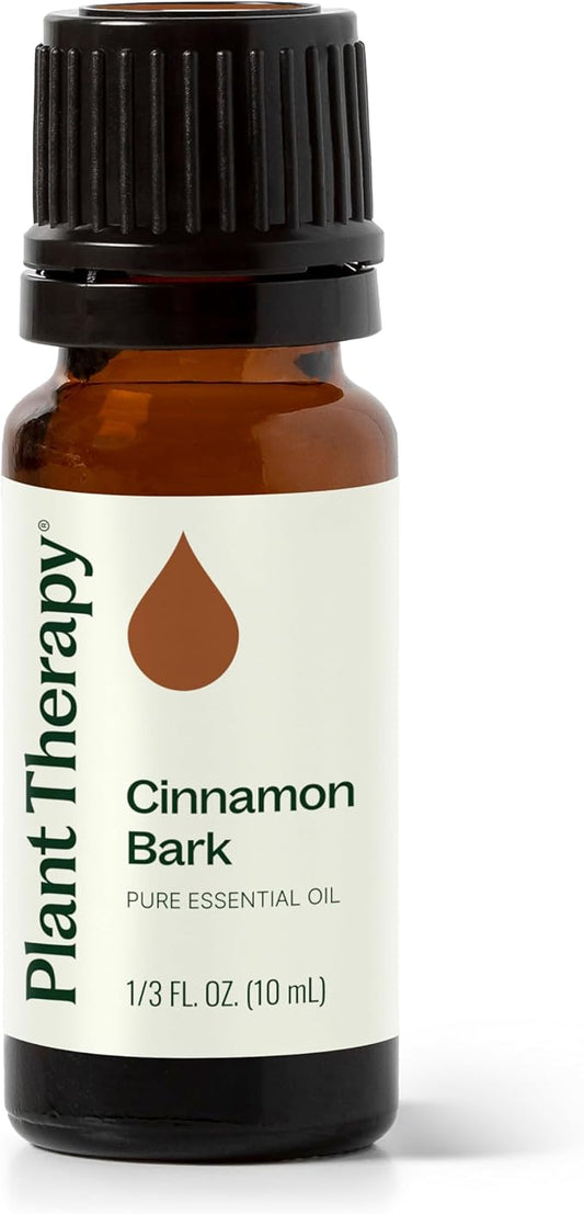 Plant Therapy Cinnamon Bark Essential Oil 10 mL (1/3 oz) 100% Pure, Undiluted, Cinnamon Oil for Diffuser, Spray, Candle Making, Spicy, Sweet Scent