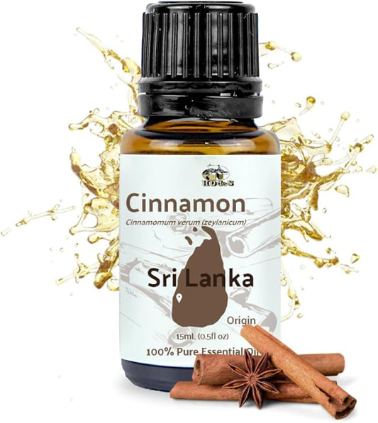 Cinnamon Essential Oil - Direct from Sri Lankan Essential Oils - 100% Pure - Natural Aceite de Canela for Aromatherapy & Wellness - Premium Grade (15ml)
