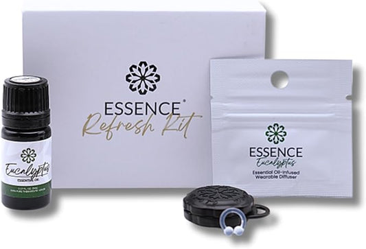 Essence Wearable Aromatherapy Nasal Diffuser – Eucalyptus Essential Oil Nose Ring Silicone Inhaler for Stress & Mood Support - Made in USA & Travel-Friendly