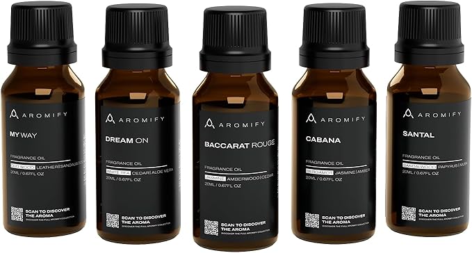 Diffuser Oil Gift Set, 20ml / 0.67 fl oz. Oil Set, Hotel Scent Diffuser Oil, Hotel Fragrance Oil for Diffuser, 5 Pack of Essential Oils, Scents Inspired by Luxury Hotels