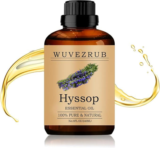 Hyssop Essential Oil 240ML - 100% Pure and Natural Oils for Aromatherapy Diffuser - 8 Fl Oz/Hyssop