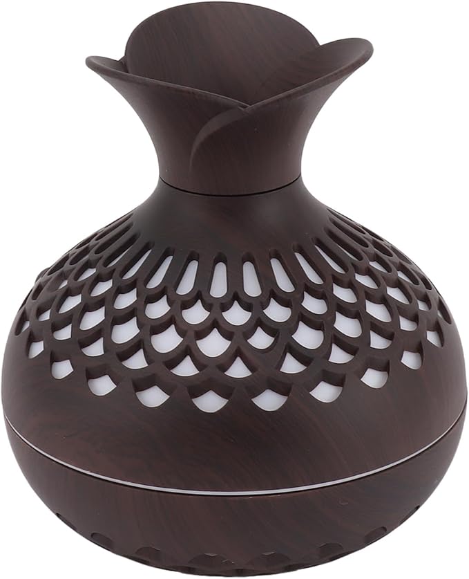 300ml Mini Humidifier,Low Noise Aroma Air Diffuser Humidifier with USB Design,Desktop Noiseless Air Purification Cool Mist Humidifier for Home car Bedroom Office(Dark Brown)