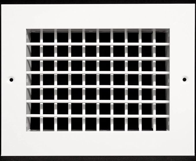 HVAC Premium 14''w X 6''h Aluminum Double Deflection Adjustable Air Supply HVAC Diffuser - Full Control Vertical/Horizontal Airflow Direction - Vent Duct Cover [Outer Dimensions: 15.6''w X 7.6''h]