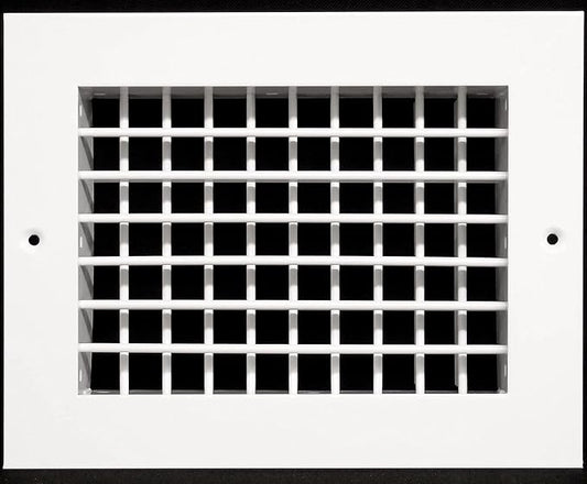 HVAC Premium 14''w X 6''h Aluminum Double Deflection Adjustable Air Supply HVAC Diffuser - Full Control Vertical/Horizontal Airflow Direction - Vent Duct Cover [Outer Dimensions: 15.6''w X 7.6''h]