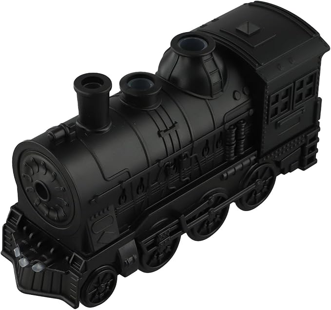 FABULETTA 300ml Retro Steam Train Essential Oil Diffuser with Cool Mist Humidifier, Quiet 25dB Operation, Auto Shut-Off, Dual Light Modes & Timer for Bedroom(Black)