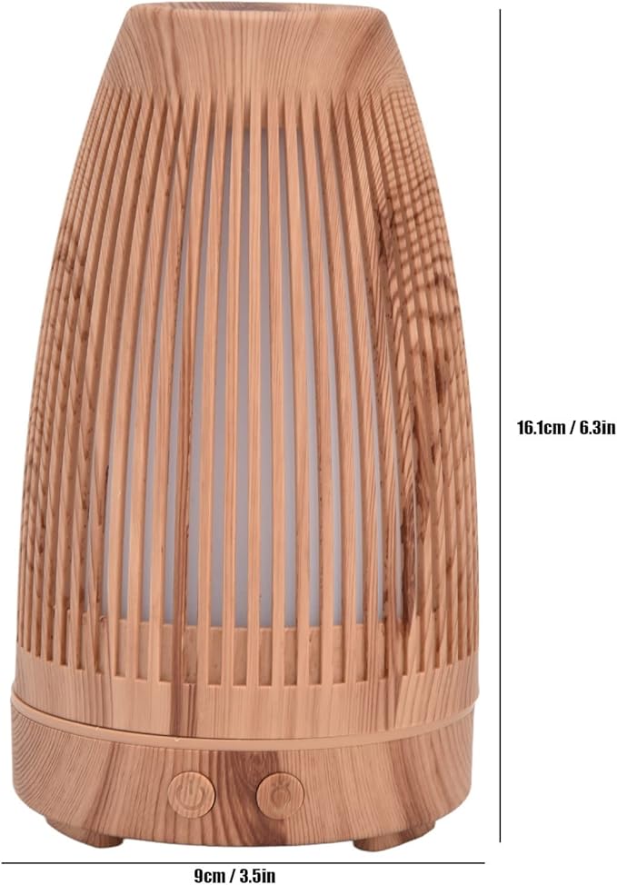 100-200ml Essential Oil Diffuser USB Rechargeable Wood Grain Humidifier Silent Night Light for Home Office Bedroom