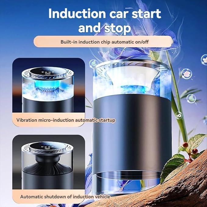 Spray Car Viewing Aromatherapy Diffuser, Long-Lasting Car Air Freshener Diffuser, Auto On/Off Intelligent Diffuser for Car, with 4 Adjustable Lights 3 Mist Level for Home Car (Secret Forest)