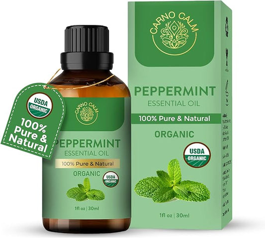 Peppermint Essential Oil | USDA Certified Organic Peppermint Oil | for Skin and Hair | Great Aroma for Diffuser and Aromatherapy | 30 ML