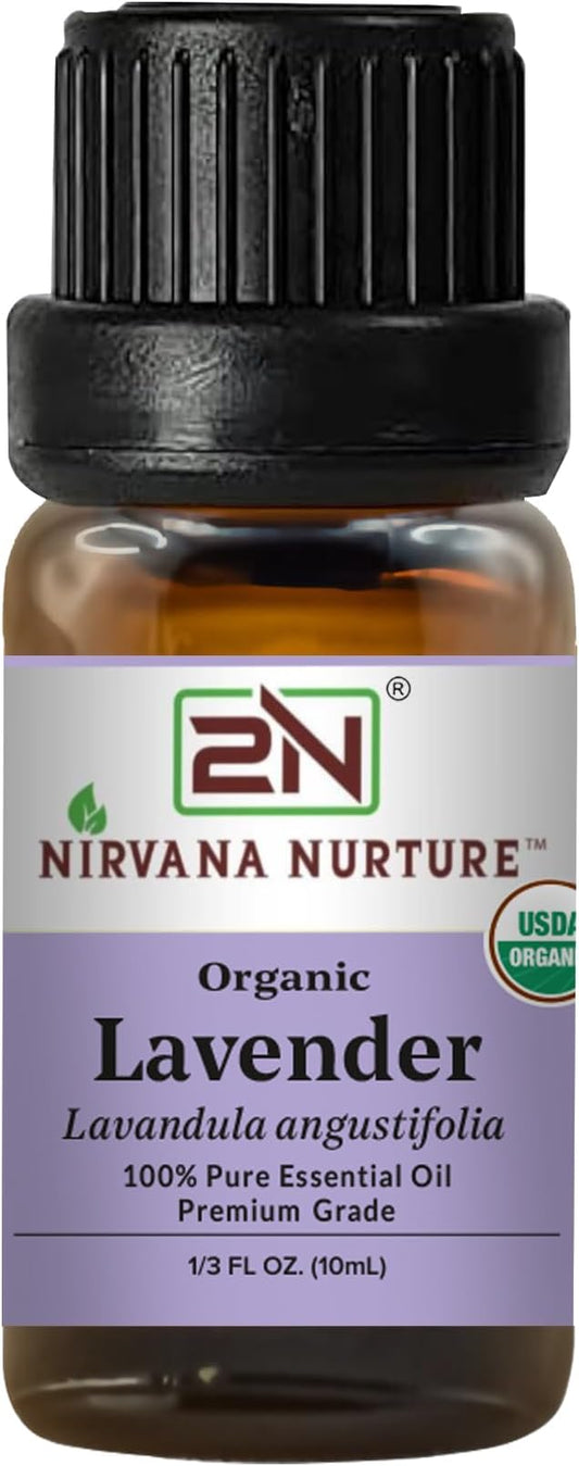 Lavender Essential Oil USDA Certified Organic, 100% Pure Natural Premium Grade, Undiluted- Aromatherapy Diffuser for Calm and Relaxation, Skin Care, Hair Care