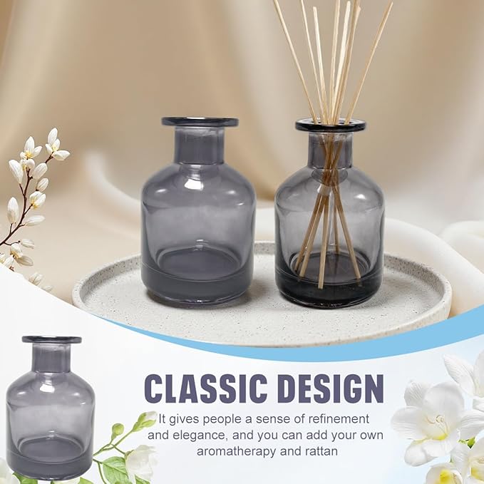 ericotry 1PCS 150ml/5oz Glass Diffuser Bottle Jars Pot Empty Refillable Exquisite Essential Oils Container for DIY Reed Diffuser Sticks Sets Crafts Decor Essential Oil Diffuser Gift