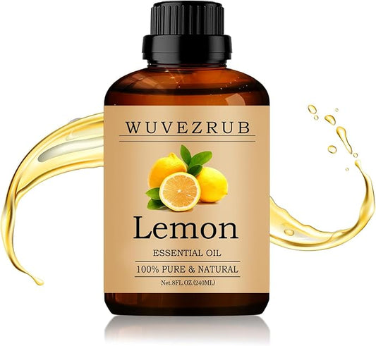 Lemon Essential Oil 240ML - 100% Pure and Natural Oils for Aromatherapy Diffuser - 8 Fl Oz/Lemon
